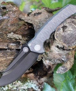 Cheap 👏 Maxace Knives Sandstorm Gray Integral Ti (4.25" M390 Black) MCS201 ⭐