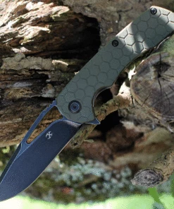 Best reviews of 🧨 Kansept Knives Kryo KT1001A6, 3.6" D2 Black Plain Blade, Green G-10 Handles w/ Circle Design ✔️