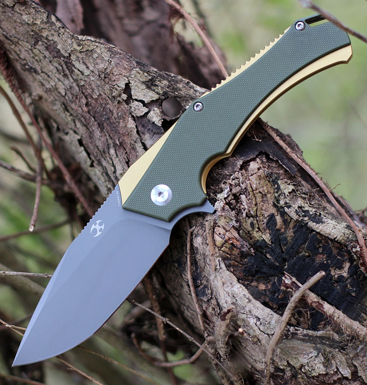 Discount ⭐ Kansept Knives KT1008A2 Hellx, 3.60" D2 Stonewashed Blade, OD Green G10/Bronze Anodized SS Handle 😍 1 Discount ⭐ Kansept Knives KT1008A2 Hellx, 3.60" D2 Stonewashed Blade, OD Green G10/Bronze Anodized SS Handle 😍