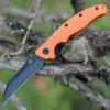 Wholesale ⌛ Kansept Knives T1017A2 Copperhead Flipper Knife, 3.4" 154CM Hawkbill Black Plain Blade, Orange G-10 Handle 🔔
