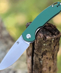 Discount ✔️ Kansept Knives Kansept Mini Accipiter Front Flipper - Green Alum. (3" 154CM SW) T2007A4 😀