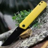 New 🌟 Kansept Knives Kansept Foosa Folding Knife T2020T6, 3.06" 154CM Black Plain Blade, Yellow G-10 Handle 🎁