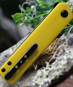 New 🌟 Kansept Knives Kansept Foosa Folding Knife T2020T6, 3.06" 154CM Black Plain Blade, Yellow G-10 Handle 🎁 -Automatic Knives shop T2020T6.2 77116.1621436396