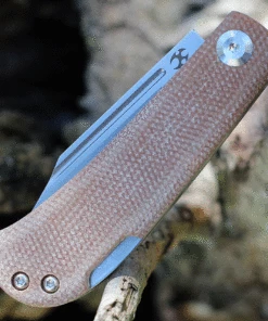 Hot Sale ❤️ Kansept Knives Kansept Wedge Back Lock T2026B3, 2.45" 154CM Stonewashed Plain Blade, Brown Micarta Handle 🛒 -Automatic Knives shop T2026b3.2 35654.1632338255