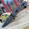 Deals 💯 Tops FKMD & T.O.P.S. USA Collaboration FX-CQT-747, 4.5" N690Co Steel Black Clip Point Blade, G-10 Handle 👏