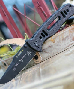 Deals 💯 Tops FKMD & T.O.P.S. USA Collaboration FX-CQT-747, 4.5" N690Co Steel Black Clip Point Blade, G-10 Handle 👏