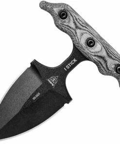 Budget 🤩 TOPS I-Stick Push Dagger ISTK-01, 3.50" 1075 Carbon Steel, Black Canvas Micarta Handle ⭐