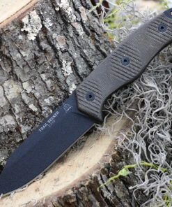 Outlet 🧨 TOPS Knives Trail Seeker TLSR-01, 4.50" 1095 Black Plain Blade, Green Canas Micarta Handle 🔥