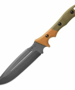 Cheap 🌟 TOPS KNIVES VTAC-01 Viking Tactics Norseman, 5.88" 1095 Acid Rain Blade, Tan & Green Canvas Micarta 👏