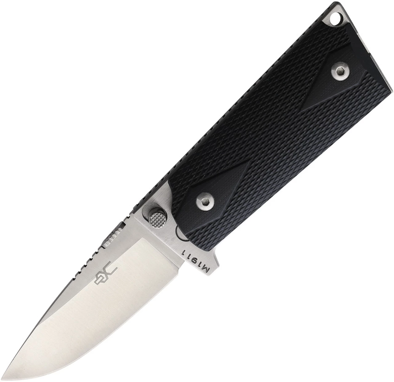 Discount 😍 Ultimate Equipment M1911 Compact Hammerhead UECTGB, 4.2" 440C Stainless Satin Plain Blade, Black Checkered G-10 Handle 🎁 1 Discount 😍 Ultimate Equipment M1911 Compact Hammerhead UECTGB, 4.2" 440C Stainless Satin Plain Blade, Black Checkered G-10 Handle 🎁