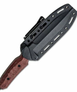 Hot Sale 🧨 Viper Knives Fearless Fixed Blade 4020CR, 6.0" Sleipner Black PVD Coated Single Edge Dagger, Red Canvas Burlap Micarta Handles, Kydex Sheath 🎉 -Automatic Knives shop VP4020CRnb 83992.1620919056