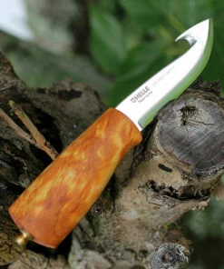 Brand new 🎁 Helle No. 53 Veidemann Specialty Knife, 3.50" Triple Laminated SS, Curly Birch Handle 🧨