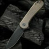 Cheap ❤️ We Knife Co. WE Knife Elementum Frame Lock - Bronze Ti (3" CPM 20CV Blk SW) WE18062X-4 🧨