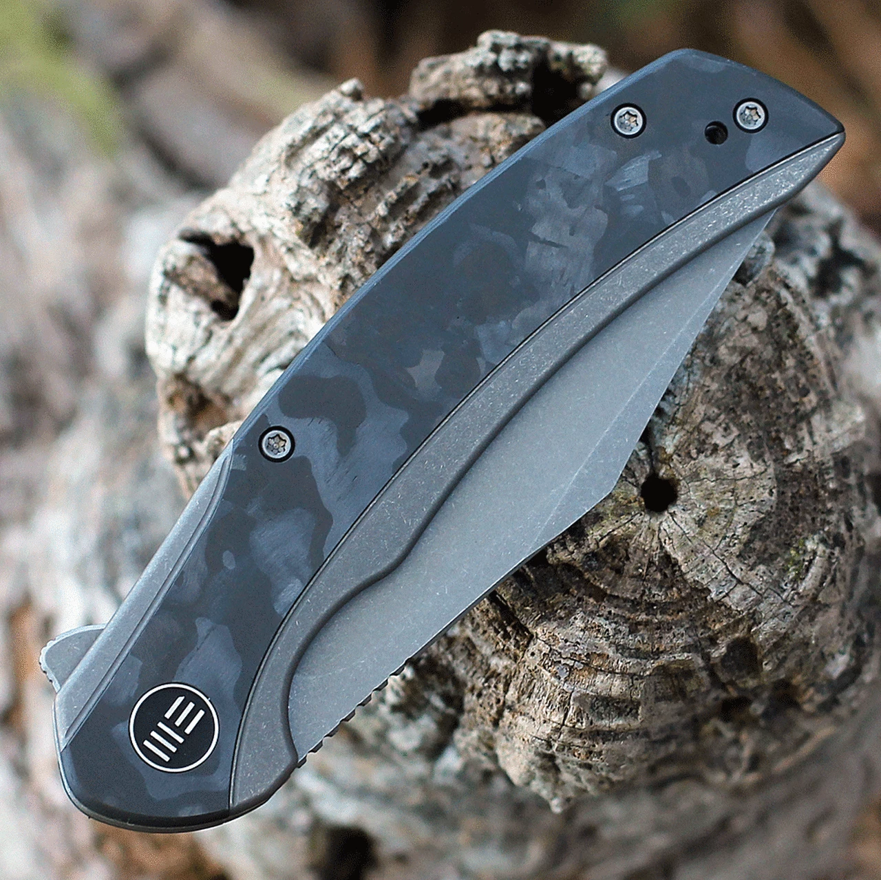 Cheapest 🔔 We Knife Co. WE Knife Snick - Ti / Marble CF (3.5" CPM 20CV Gray SW) WE19022F-2 😀 3 Cheapest 🔔 We Knife Co. WE Knife Snick - Ti / Marble CF (3.5" CPM 20CV Gray SW) WE19022F-2 😀 - Image 3