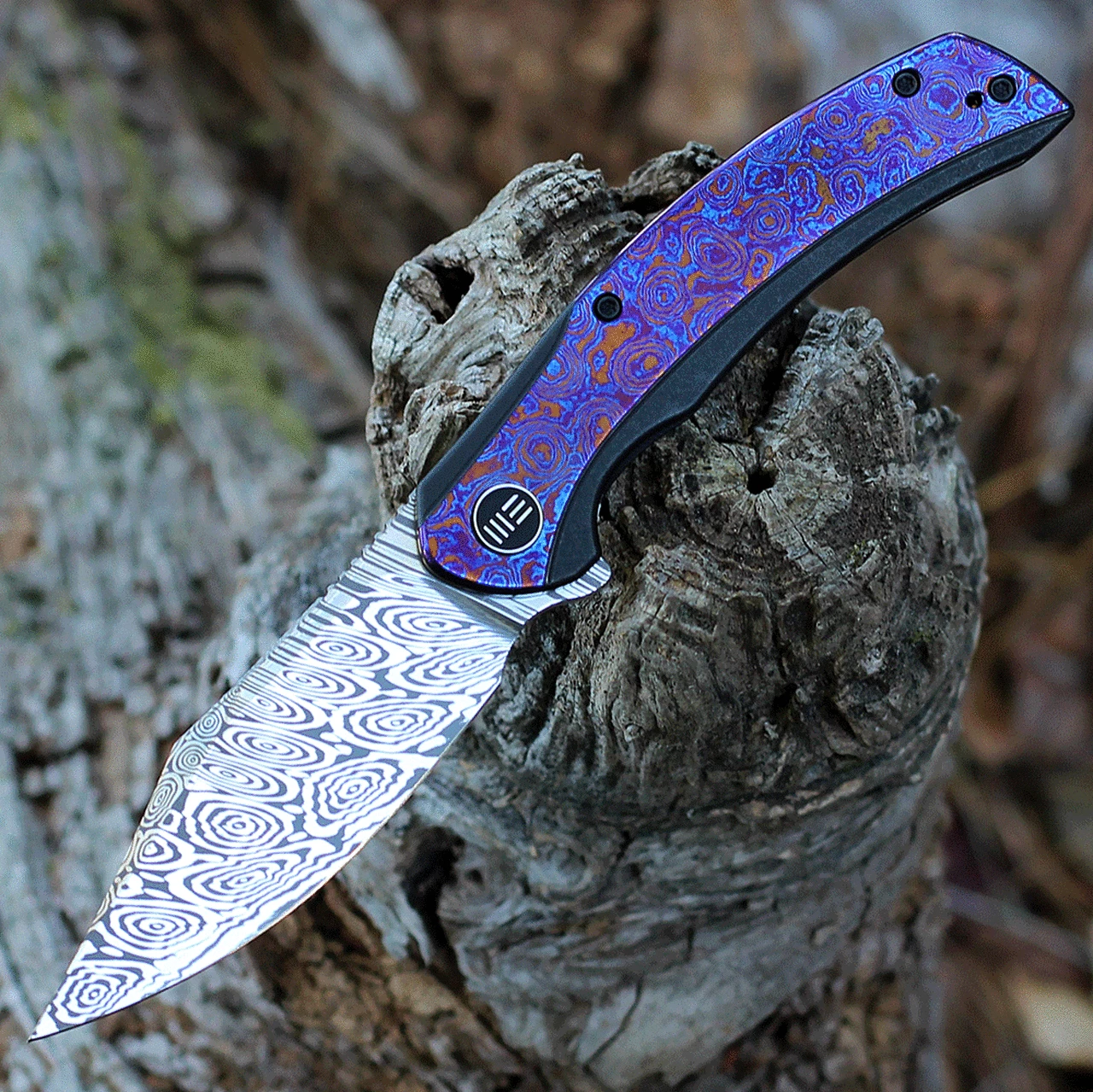 Hot Sale 🛒 We Knife Co. WE Knife Snick - Blk Ti / Timascus (3.5" Heimskringla Damasteel) WE19022F-DS1 😍 1 Hot Sale 🛒 We Knife Co. WE Knife Snick - Blk Ti / Timascus (3.5" Heimskringla Damasteel) WE19022F-DS1 😍