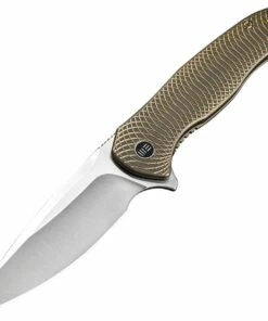 Best Pirce 🔔 WE Knife Co. Kitefin 2001C, 3.24" CPM-S35VN Satin Plain Blade, Bronze Patterned Titanium Handles 💯