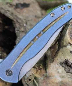 New 🛒 WE Knife Co. Kitefin 2001F, 3.24" CPM-S35VN Polished Bead Blast Spear Point Blade, Blue Titanium Handle w/ Gold Grove 💯 6 New 🛒 WE Knife Co. Kitefin 2001F, 3.24" CPM-S35VN Polished Bead Blast Spear Point Blade, Blue Titanium Handle w/ Gold Grove 💯 -Automatic Knives shop WE2001F.3 80312.1625084065