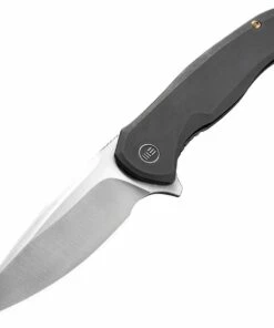 Best Sale 🔔 WE Knife Co. Kitefin 2001G, 3.24" CPM-S35VN Satin Plain Blade, Black Stonewashed Titanium Handles ⭐
