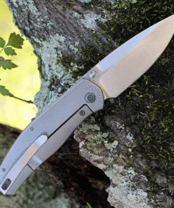 Promo 😀 WE Knife Co. Esprit - Gray Orange Peel Ti (3.25" CPM-20CV Satin) 20025B-A 🔥 -Automatic Knives shop WE20025B 31020.1629993609