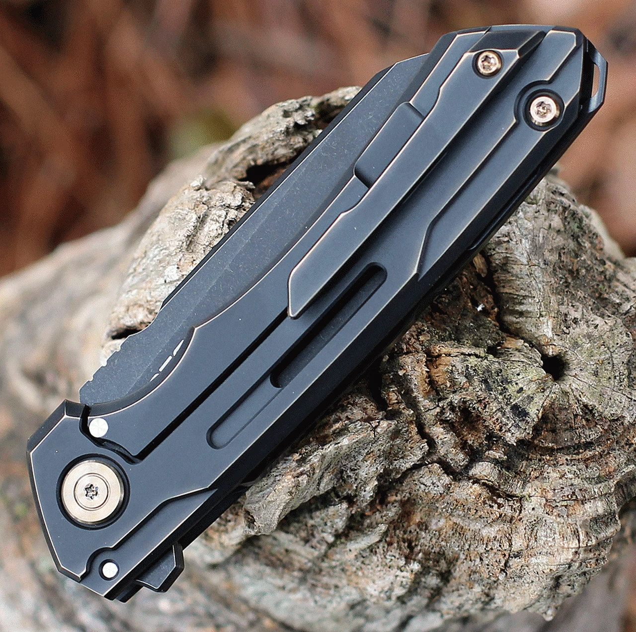 Cheapest ❤️ We Knife Co. WE Knife Mini Buster - Antique Bronze Ti (3.5" CPM-20CV Blk SW) 2003B ⭐ 4 Cheapest ❤️ We Knife Co. WE Knife Mini Buster - Antique Bronze Ti (3.5" CPM-20CV Blk SW) 2003B ⭐ - Image 4