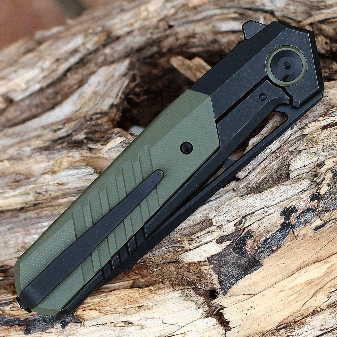 Deals 👏 We Knife Co. WE Knife Arsenal - Blk Ti / OD Green G10 (3.5" CPM 20CV Blk SW) WE20073-2 ❤️ 4 Deals 👏 We Knife Co. WE Knife Arsenal - Blk Ti / OD Green G10 (3.5" CPM 20CV Blk SW) WE20073-2 ❤️ - Image 4
