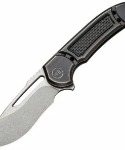 Hot Sale ✨ WE Knife Co. Minax, 2007A, 3.5" CPM-20CV Stonewash Drop Point Blade, Bronze Titanium Hand ✔️