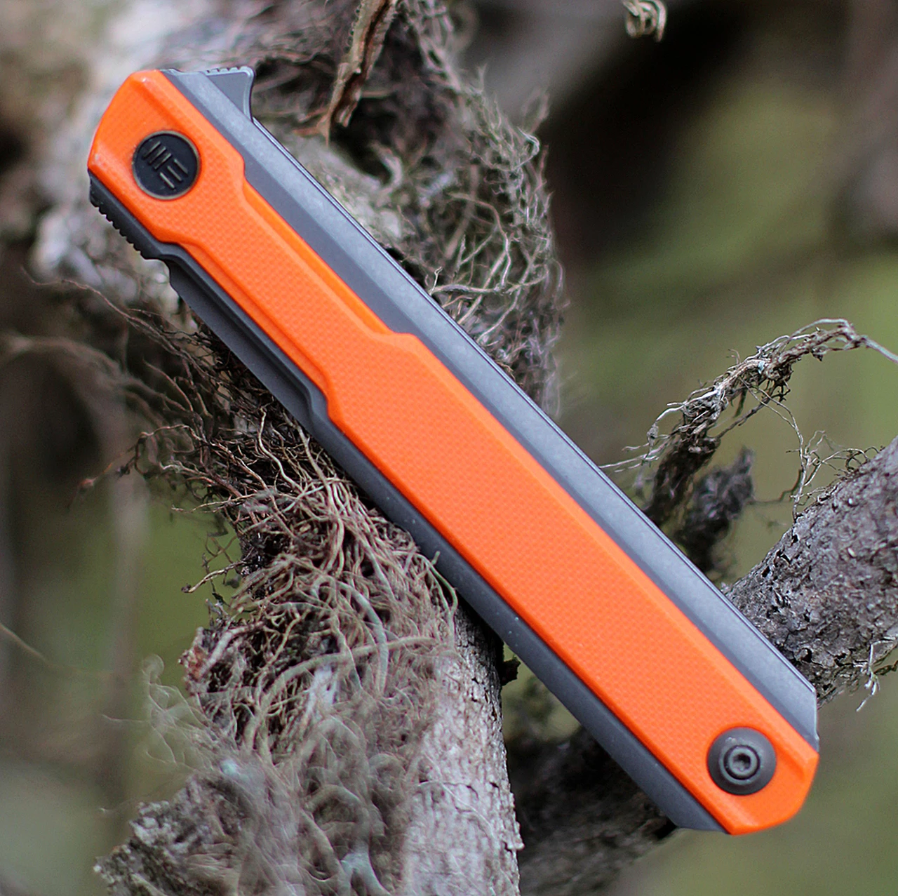 Brand new 💯 WE Knife Co. Peer, 2015A, 3.5" CPM 20CV Stonewashed Blade, Gray Titanium Handle with Orange G-10 Overlay 👍 3 Brand new 💯 WE Knife Co. Peer, 2015A, 3.5" CPM 20CV Stonewashed Blade, Gray Titanium Handle with Orange G-10 Overlay 👍 - Image 3