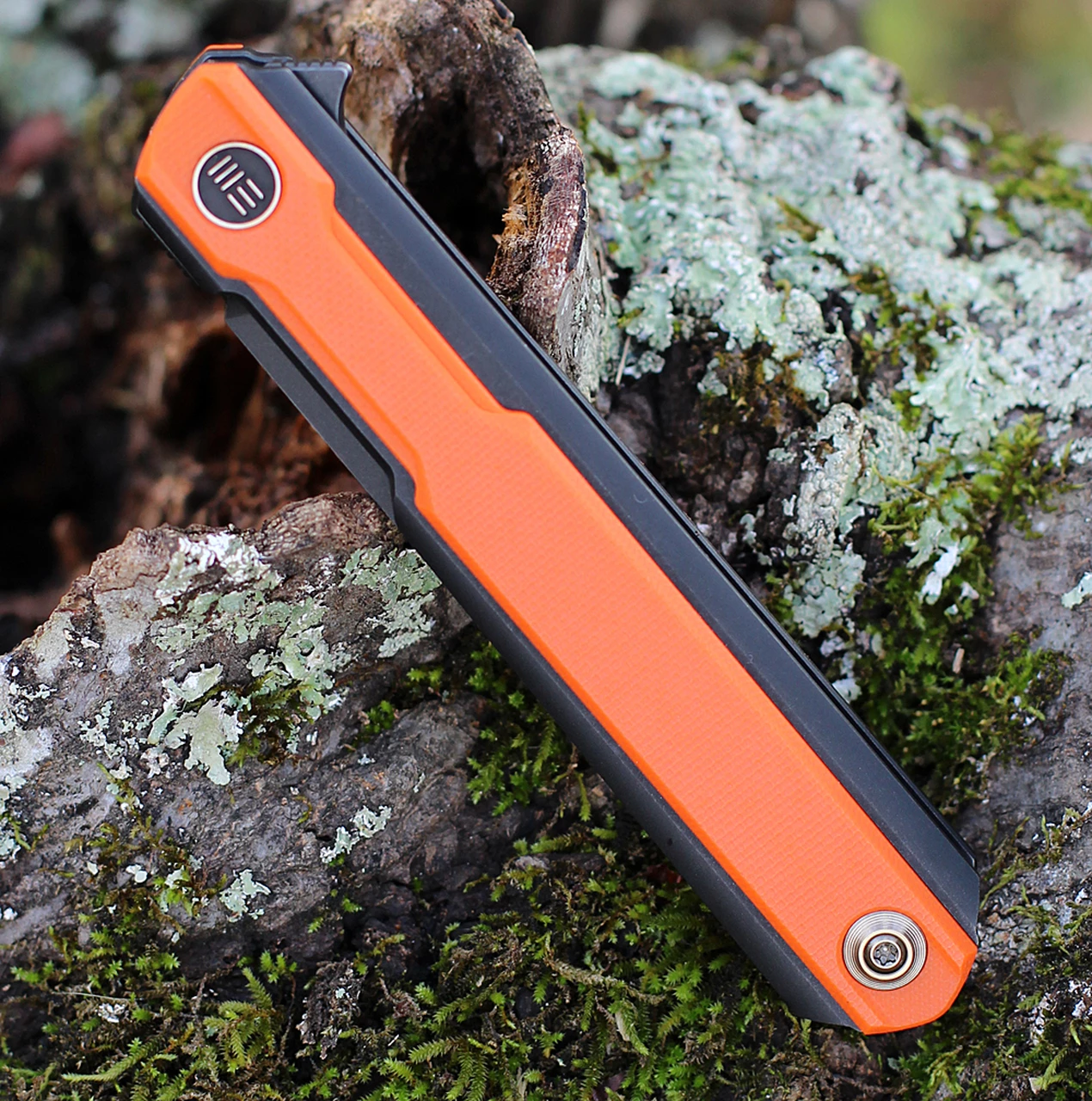 Deals ✨ WE Knife Co. Peer, 2015B, 3.5" CPM 20CV Black Blade, Black Titanium Handle with Orange G-10 Inlay ⭐ 2 Deals ✨ WE Knife Co. Peer, 2015B, 3.5" CPM 20CV Black Blade, Black Titanium Handle with Orange G-10 Inlay ⭐ - Image 2