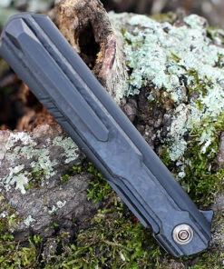 Cheap 🔥 WE Knife Co. Peer, 2015D, 3.5" CPM 20CV Black Stonewashed Blade, Titanium Handle with Shredded Carbon Fiber Overlay ✔️ -Automatic Knives shop WE2015D.3 64823.1611681657