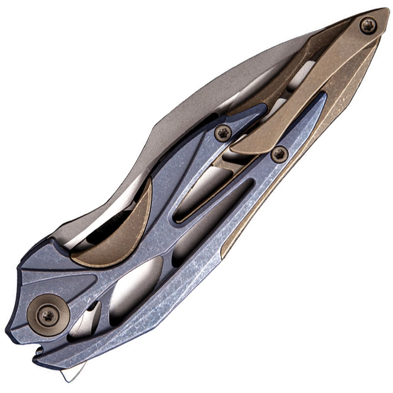 Cheapest 🛒 We Knife Co. 906E Arrakis Framelock, 3.5" Bohler M390 Plain Blade, Blue/Brown Titanium Handle 😀 2 Cheapest 🛒 We Knife Co. 906E Arrakis Framelock, 3.5" Bohler M390 Plain Blade, Blue/Brown Titanium Handle 😀 - Image 2