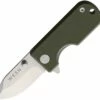 Cheap 🎁 WESN Goods Microblade 2.0 Folding Knife, 1.50" D2 Satin Plain Blade, Green G-10 Handle and Titanium Back Handle 🤩