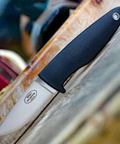 Coupon 💯 Fallkniven WM1 Fixed Blade Sporting Knife WM1LCOS, 2.75" Lam. CoS Satin Drop Point Plain Blade,Black Thermorun Rubber Handle, Leather Sheath ❤️