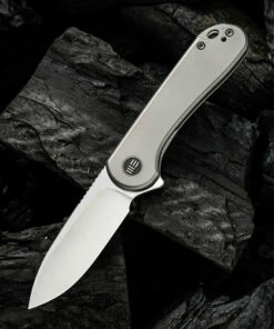 Cheapest 🛒 We Knife Co. WE Knife Elementum Frame Lock - Gray Ti (3" CPM 20CV Satin) WE18062X-1 ✔️