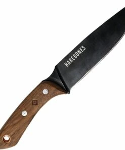 Best Sale 🎉 BareBones Living Woodsman No. 6 Field Knife, 5.75" Black Finished SK5 Carbon Steel Plain Blade, Walnut Handle 🎉