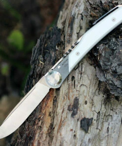 Deals ✨ Actilam T3CC White Corian Folder with Clip, 3.25 in. X50CrMoV15N Plain Blade ✔️