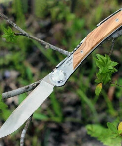 New 💯 Actilam T3WC Olive Wood Folder w/ Clip, 3.25 in X50CrMoV15N Plain Blade ❤️