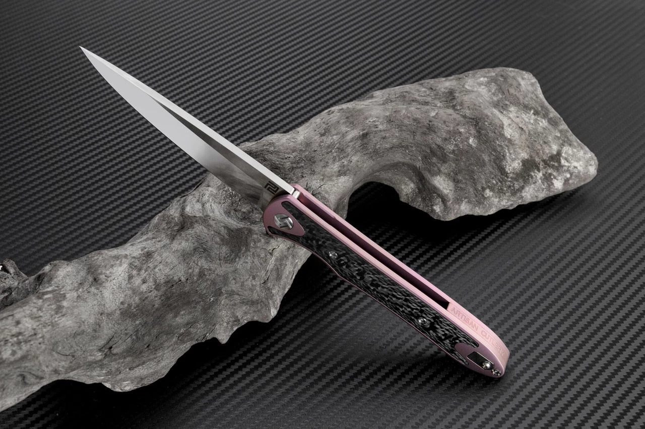 New 👏 Artisan Cutlery Artisan ATZ1707GRE Shark, 3.94" S35VN Plain Blade, Purple Titanium TC4 Handle 🎉 3 New 👏 Artisan Cutlery Artisan ATZ1707GRE Shark, 3.94" S35VN Plain Blade, Purple Titanium TC4 Handle 🎉 - Image 3