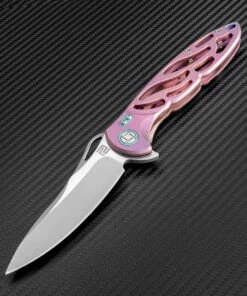 Promo 🔥 Artisan Cutlery Artisan Dragonfly ATZ1801GREM, 3.94" M390 Plain Blade, Rose TC4 Titanium Handle ❤️ -Automatic Knives shop atz1801grem 44186.1566586067
