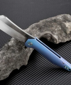 Outlet ⌛ Artisan Cutlery Artisan Osprey ATZ1803GBUM, 3.74" M390 Plain Blade, Blue TC4 Titanium Handle ⌛ -Automatic Knives shop atz1803gbum 1 68549.1566585963