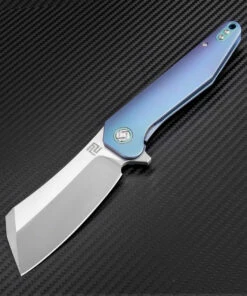 Outlet ⌛ Artisan Cutlery Artisan Osprey ATZ1803GBUM, 3.74" M390 Plain Blade, Blue TC4 Titanium Handle ⌛ -Automatic Knives shop atz1803gbum 3 91137.1566585965