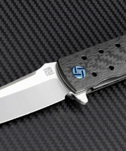 Discount ✔️ Artisan Cutlery Artisan ATZ1807GBSM Virginia, 3.94" M390 Plain Blade, Black Carbon Fiber Handle ✔️