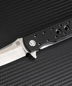 New 🎉 Artisan Cutlery Artisan Virginia ATZ1807PBKF, 3.94" D2 Plain Blade, Flat Black G-10 Handle 🎁