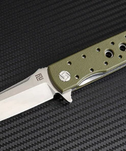 Deals 🎁 Artisan Cutlery Artisan Virginia ATZ1807PGNF, 3.94" D2 Plain Blade, Flat Green G-10 Handle ⌛