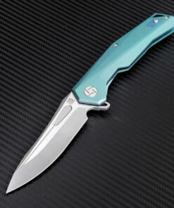 Flash Sale 👍 Artisan Cutlery Artisan Zumwalt ATZ1808GGNS, 3.78" S35VN Plain Blade, Green Titanium Handle 🎉 -Automatic Knives shop atz1808ggnm 1 43022.1566585987