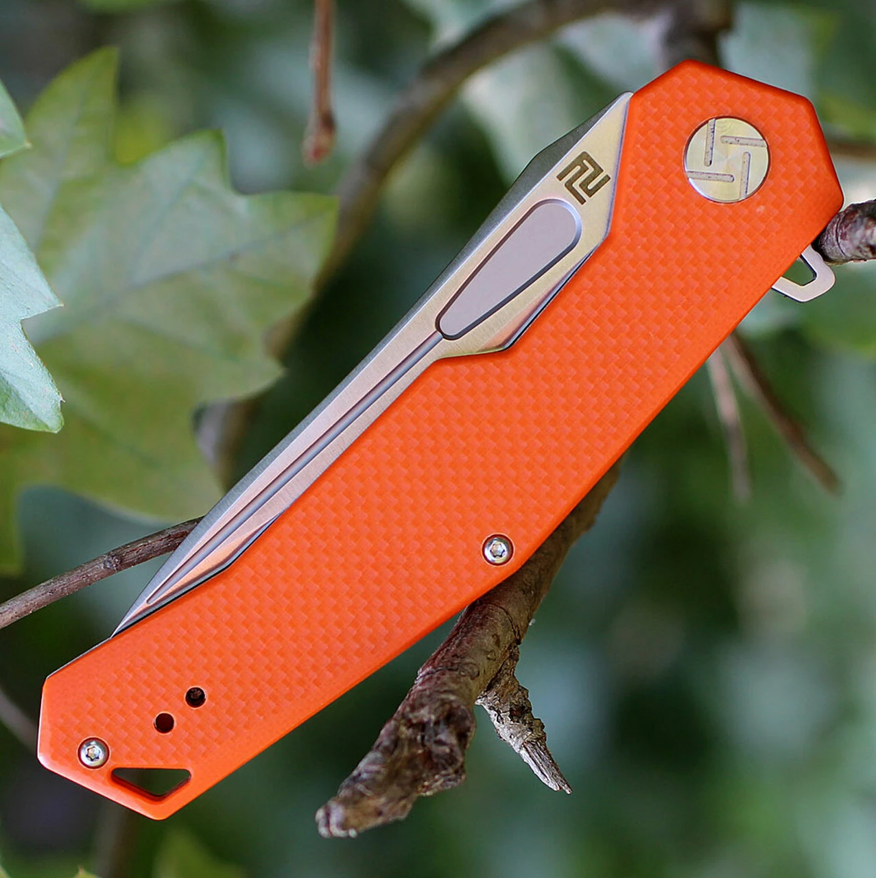 Budget 🎉 Artisan Cutlery Artisan Zumwalt ATZ1808POEF, 3.94" D2 Plain Blade, Flat Orange G-10 Handle 🤩 4 Budget 🎉 Artisan Cutlery Artisan Zumwalt ATZ1808POEF, 3.94" D2 Plain Blade, Flat Orange G-10 Handle 🤩 - Image 4