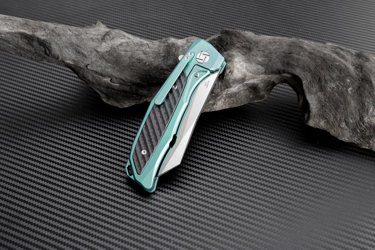 Wholesale ๐งจ Artisan Cutlery Artisan Falcon ATZ1809GGNM, 3.62" M390 Plain Blade, Green Carbon Fiber/Titanium Handle โจ 3 Wholesale ๐งจ Artisan Cutlery Artisan Falcon ATZ1809GGNM, 3.62" M390 Plain Blade, Green Carbon Fiber/Titanium Handle โจ - Image 3