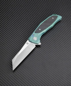 Wholesale 🧨 Artisan Cutlery Artisan Falcon ATZ1809GGNM, 3.62" M390 Plain Blade, Green Carbon Fiber/Titanium Handle ✨