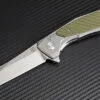 Hot Sale 👍 Artisan Cutlery Artisan Falcon ATZ1809PGGN, 3.94" D2 Plain Blade, Gray/Green Aluminum/G-10 Handle 🤩