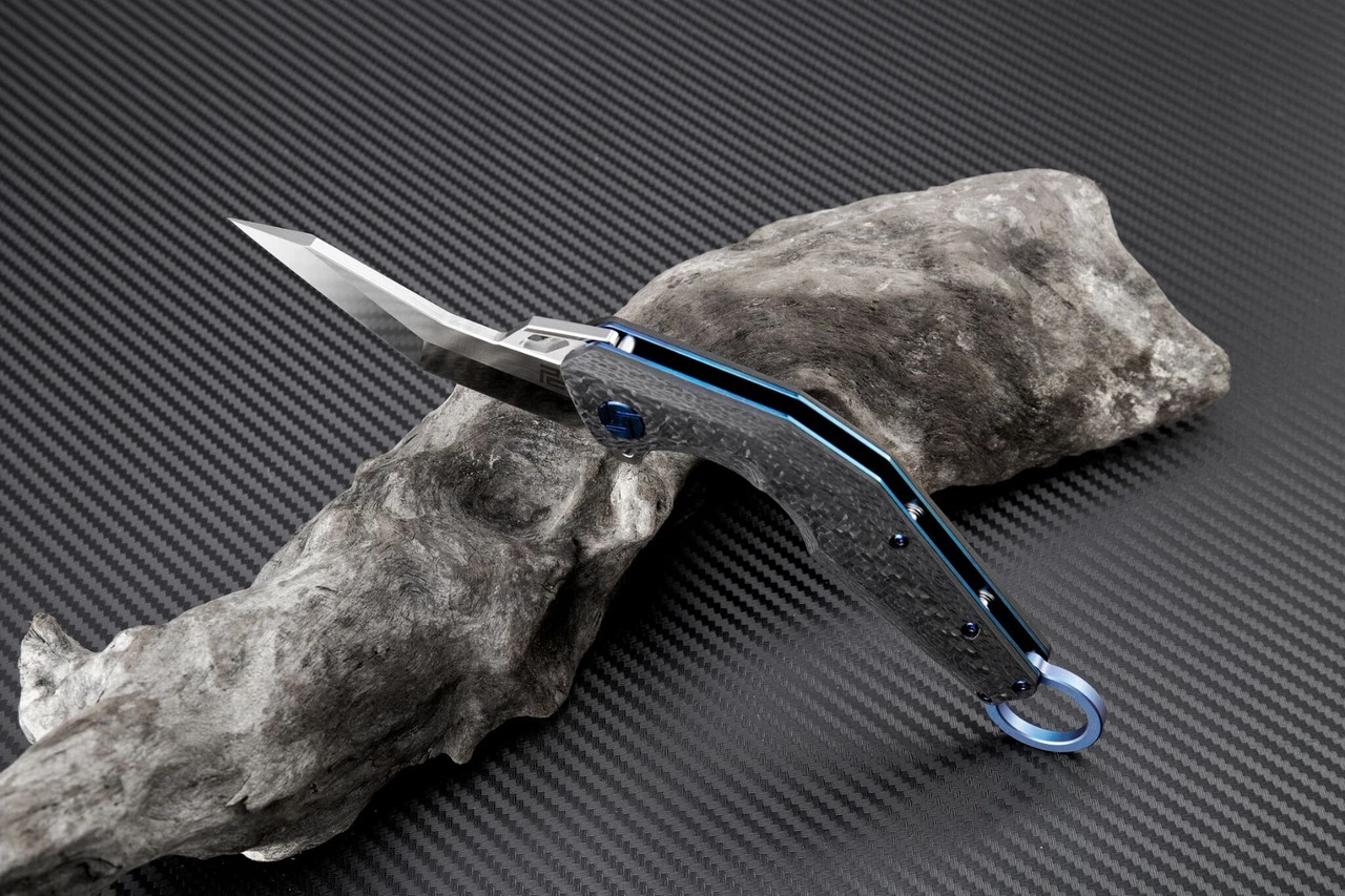 Hot Sale 👏 Artisan Cutlery Artisan Cobra ATZ1811GBUS, 3.15" S35VN Plain Blade, Blue Carbon Fiber Handle 🔥 2 Hot Sale 👏 Artisan Cutlery Artisan Cobra ATZ1811GBUS, 3.15" S35VN Plain Blade, Blue Carbon Fiber Handle 🔥 - Image 2