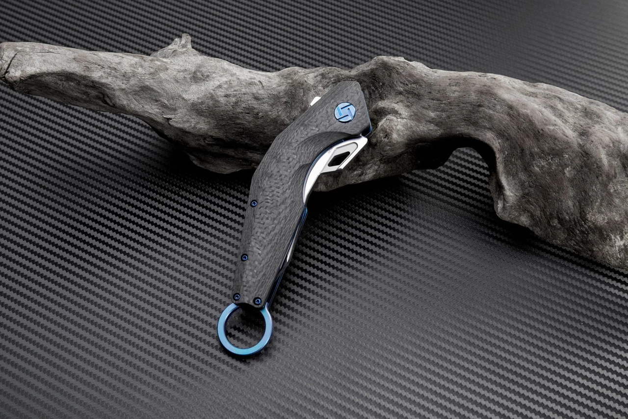 Hot Sale 👏 Artisan Cutlery Artisan Cobra ATZ1811GBUS, 3.15" S35VN Plain Blade, Blue Carbon Fiber Handle 🔥 3 Hot Sale 👏 Artisan Cutlery Artisan Cobra ATZ1811GBUS, 3.15" S35VN Plain Blade, Blue Carbon Fiber Handle 🔥 - Image 3